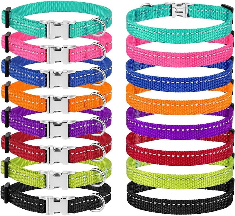 CollarDirect Reflective Dog Collar for a Small, Medium, Large Dog or Puppy with a Quick Release Buckle - Boy and Girl - Nylon Suitable for Swimming (7-11 Inch, Black) - Image 4
